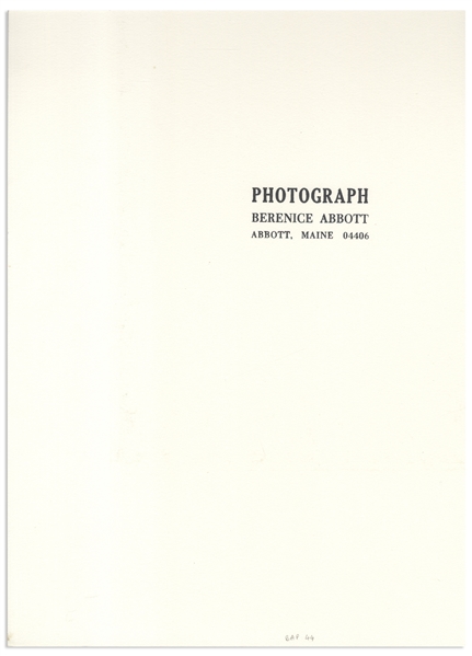 Berenice Abbott Signed Photo Mat of Her Portrait of Rene Crevel -- Measures 16'' x 20''